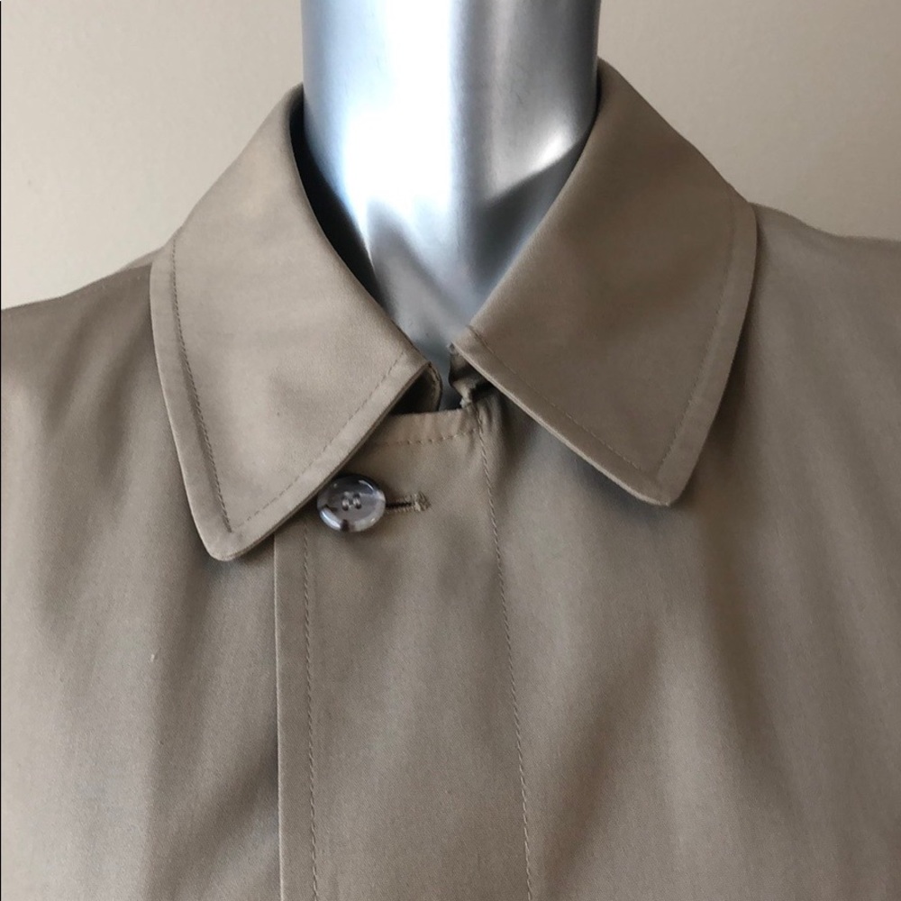 LONDON FOG Classic Fit VTG "Made in U.S.A." Khaki/Tan Removable Liner Trench - Picture 3 of 8